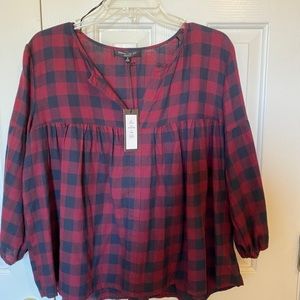 Romeo + Juliet Couture Flannel Babydoll Top